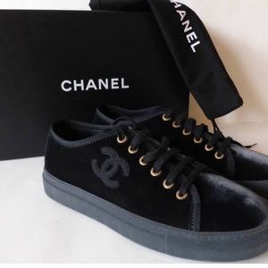 Velvet Black Chanel ‘17 Dress Sneakers(NEVER WORN)